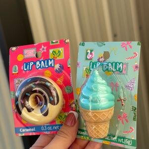 Cute Dessert Lip Balm Bundle | Donut & Ice Cream | Vanilla & Caramel